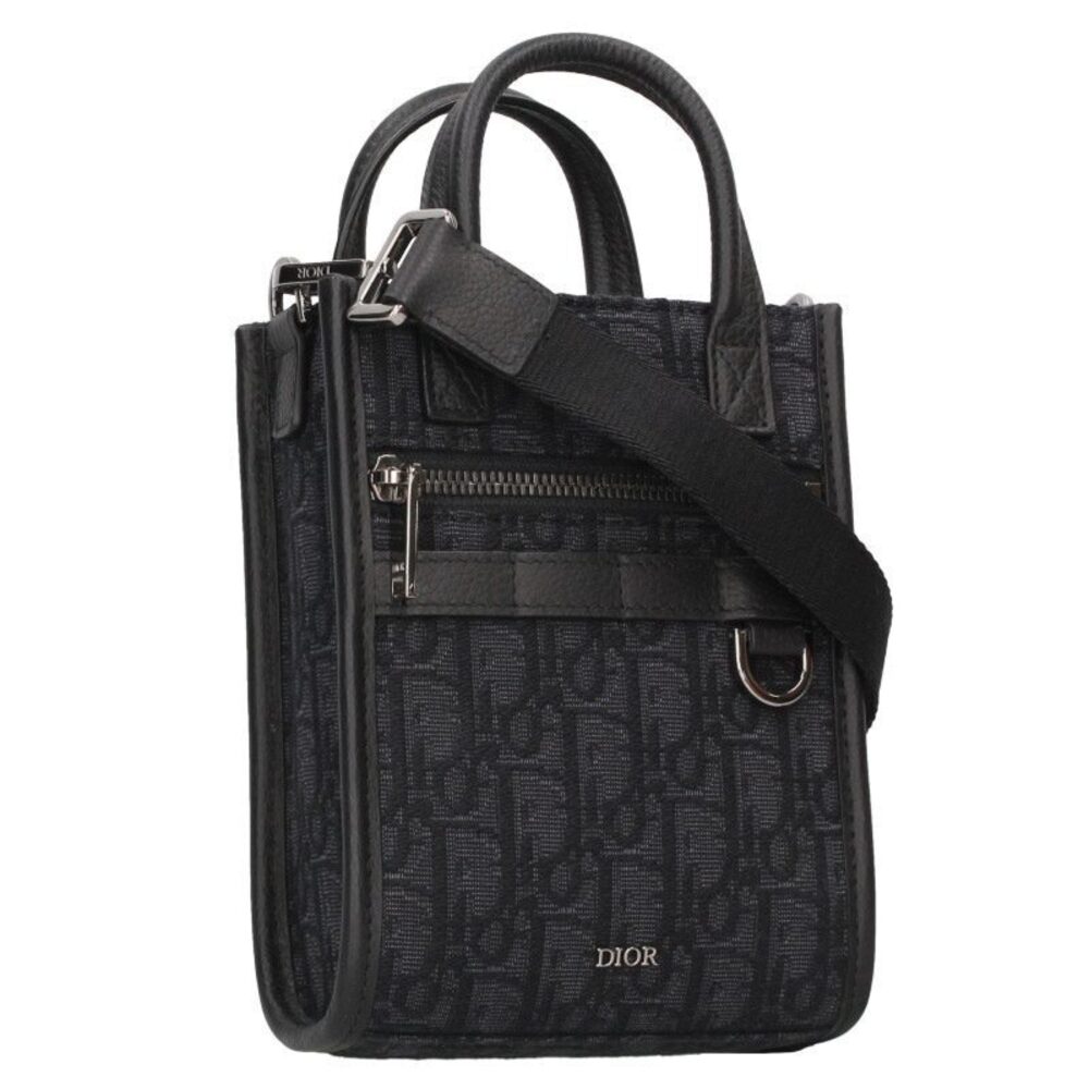 Dior SAFARI NORTH SOUTH TOTE Oblique Jacquard Shoulder Bag Black